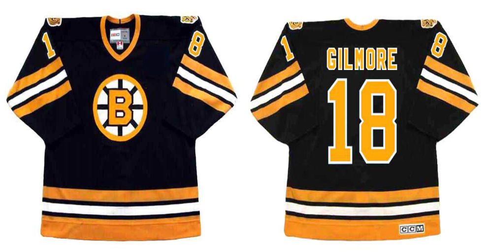 2019 Men Boston Bruins #18 Gilmore Black CCM NHL jerseys